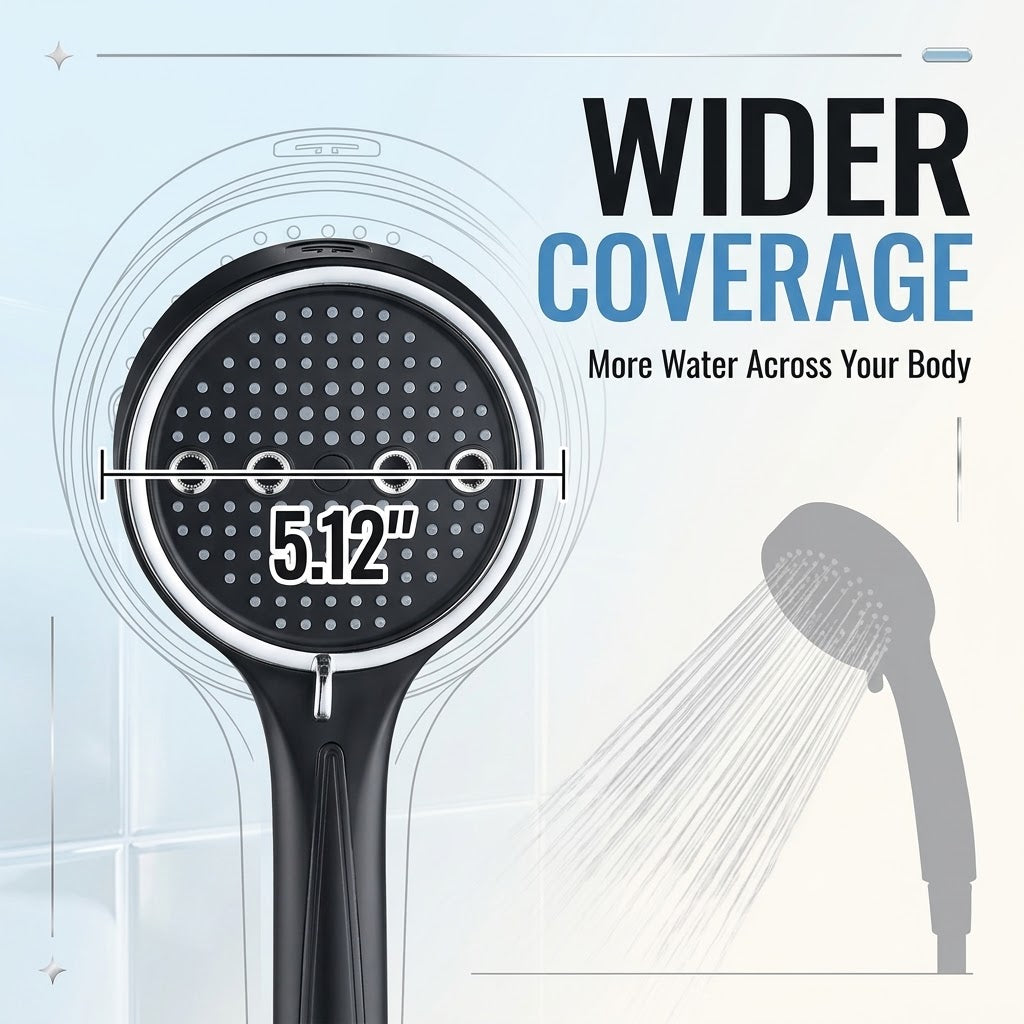 6-Mode High-Pressure Handheld Shower Head