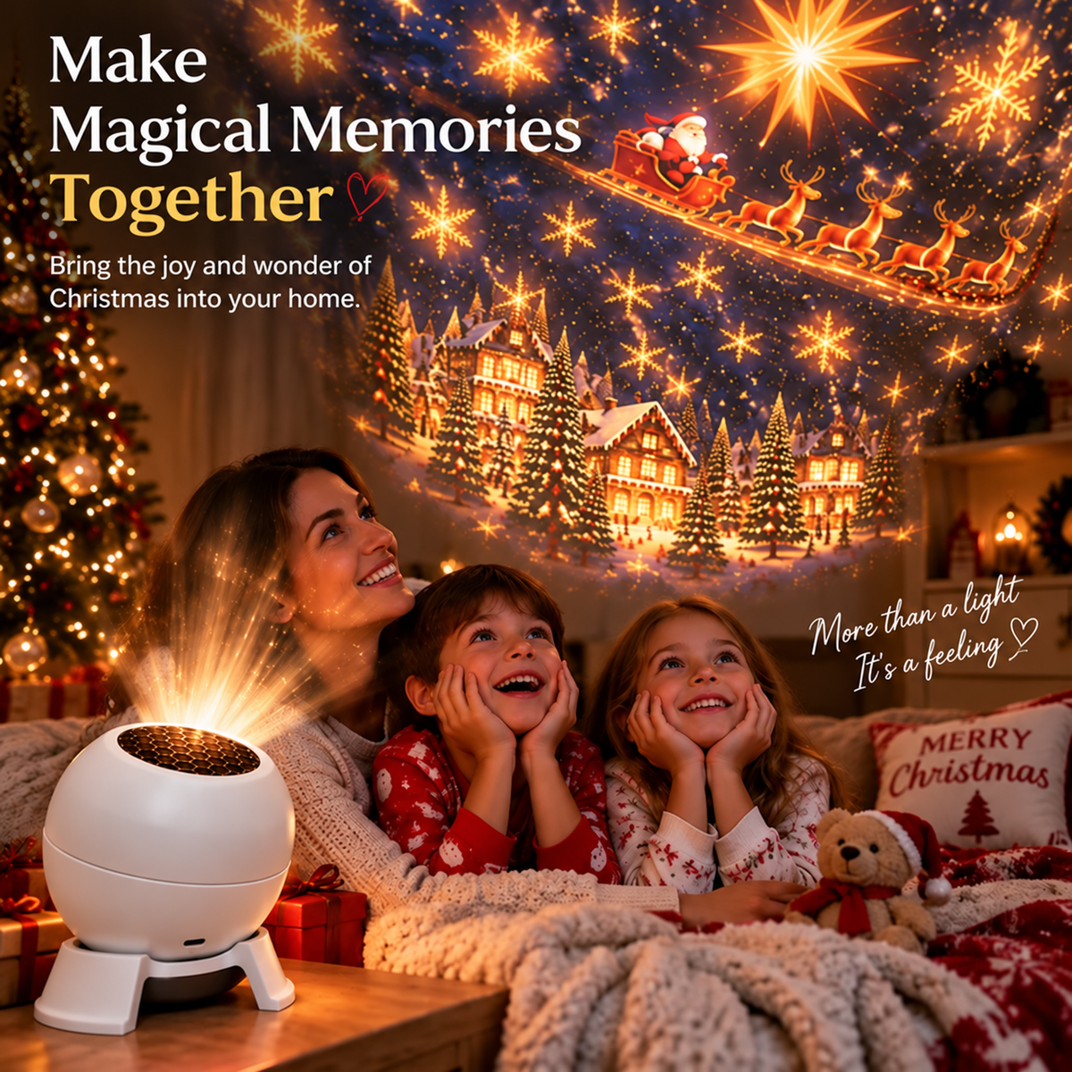 ⭐ Turn Any Room Into a Christmas Wonderland – Holiday Projection Night Light