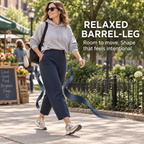 Women's High-Waisted Barrel-Leg Cargo Pants – Relaxed-Fit Casual Trousers