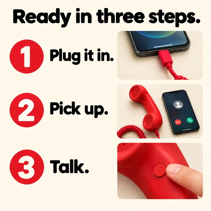 ☎️ Retro telephone handset with Type-C interface 📞