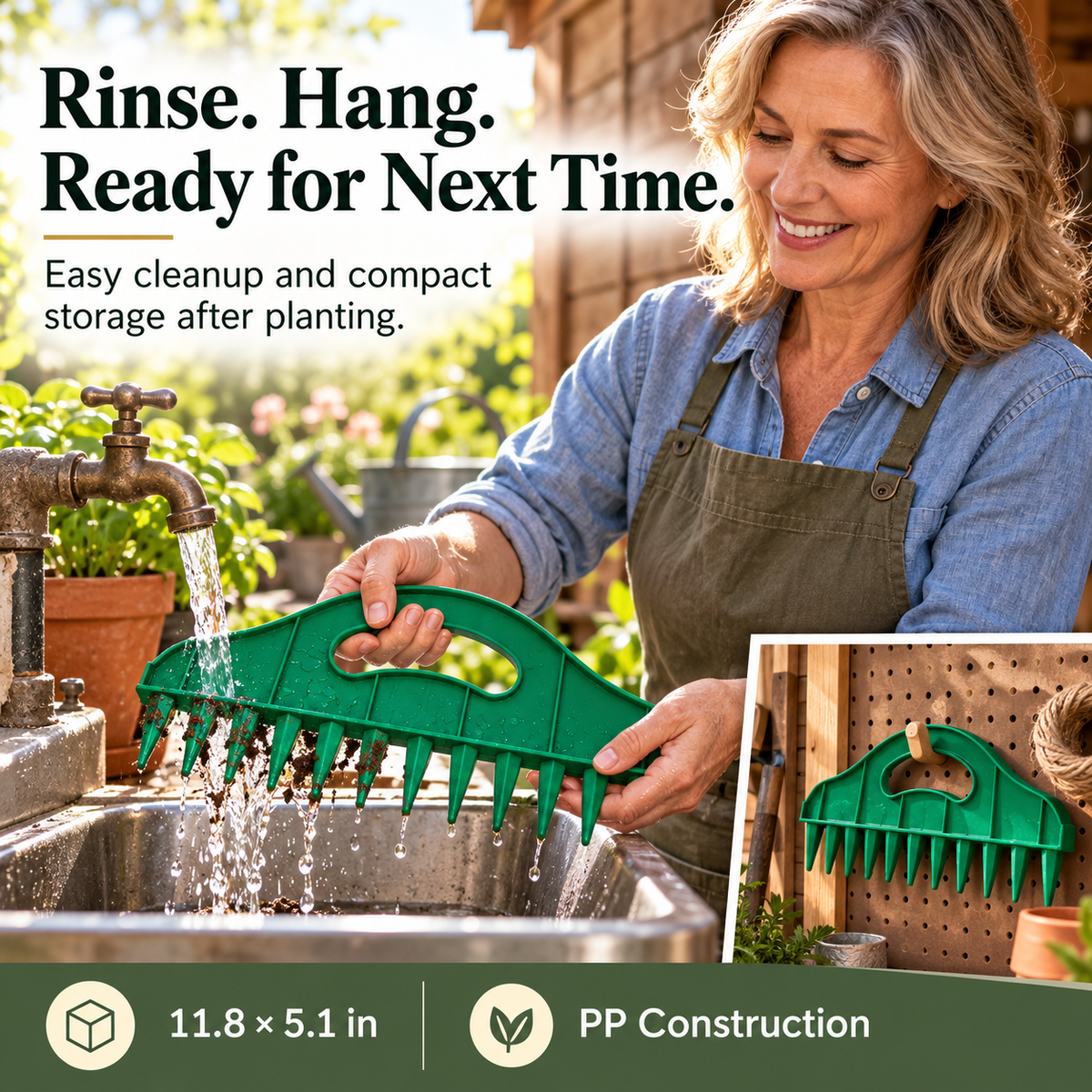 🌱 Garden Seed Spacing Tool – Multi-Row Soil Dibbler & Furrow Maker