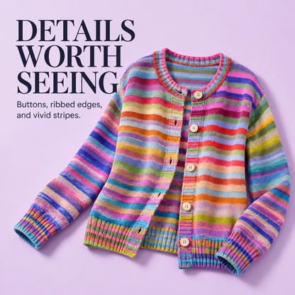 Rainbow Stripe Relaxed Knit Cardigan