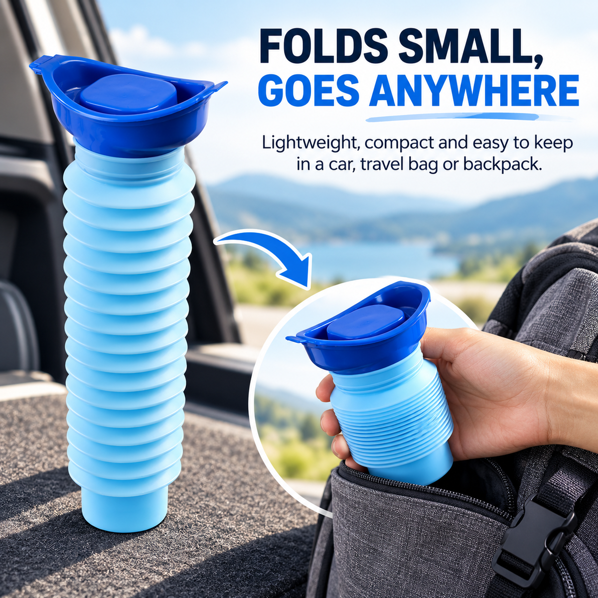 Collapsible Portable Emergency Urinal for Travel, Camping & Daily Care