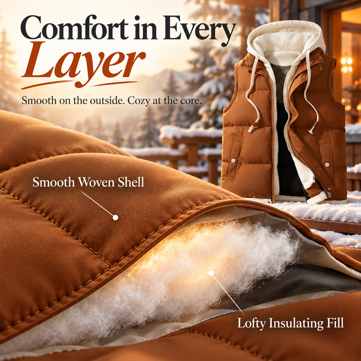 Unisex Hooded Puffer Vest – Cozy Warmth & Layered Style