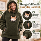 🐾 Unisex Cozy Sherpa Pet Pouch Hoodie for Cats & Small Dogs