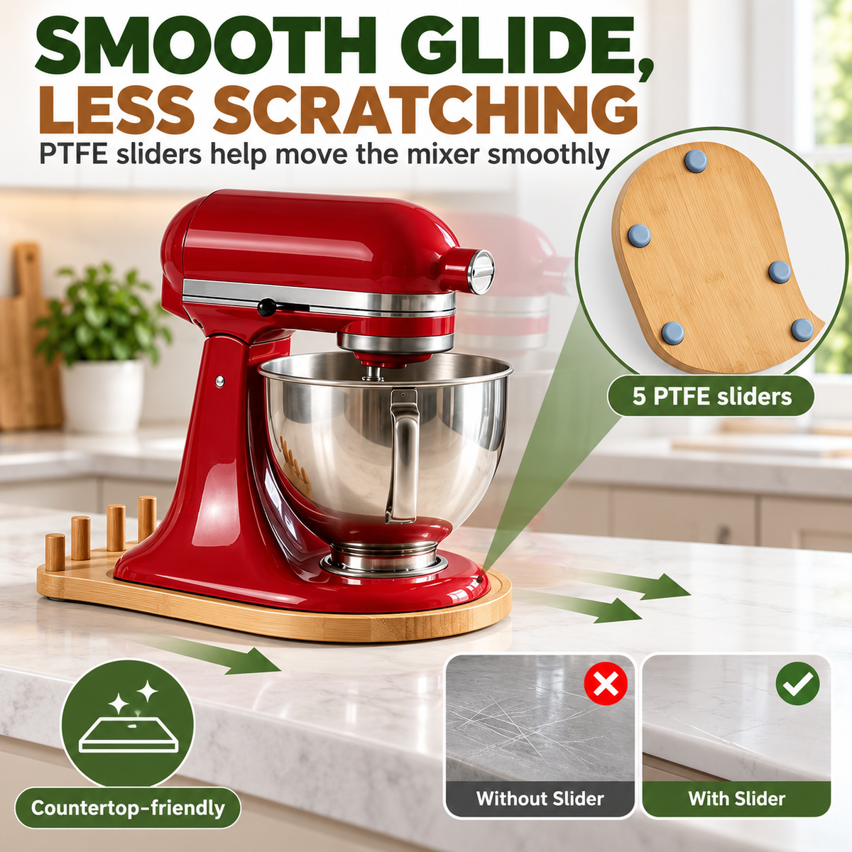 2-in-1 Mixer Slider with Storage for KitchenAid 4.5-5 Qt