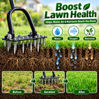 🌱 15-Spike Lawn Aerator – Adjustable Manual Soil Loosening Tool for Healthier, Greener Grass