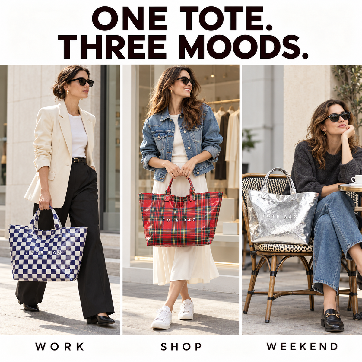 Women's Large Capacity Glossy Tote Bag – Stylish Everyday Carryall for Shopping, Work & Travel