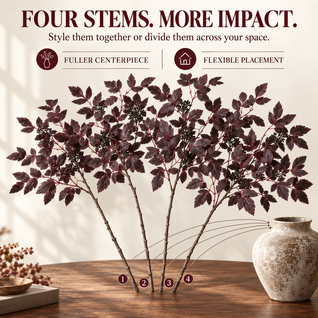 24-Inch Artificial Cimicifuga Plant with Realistic Silk Leaves and a Lifelike Touch