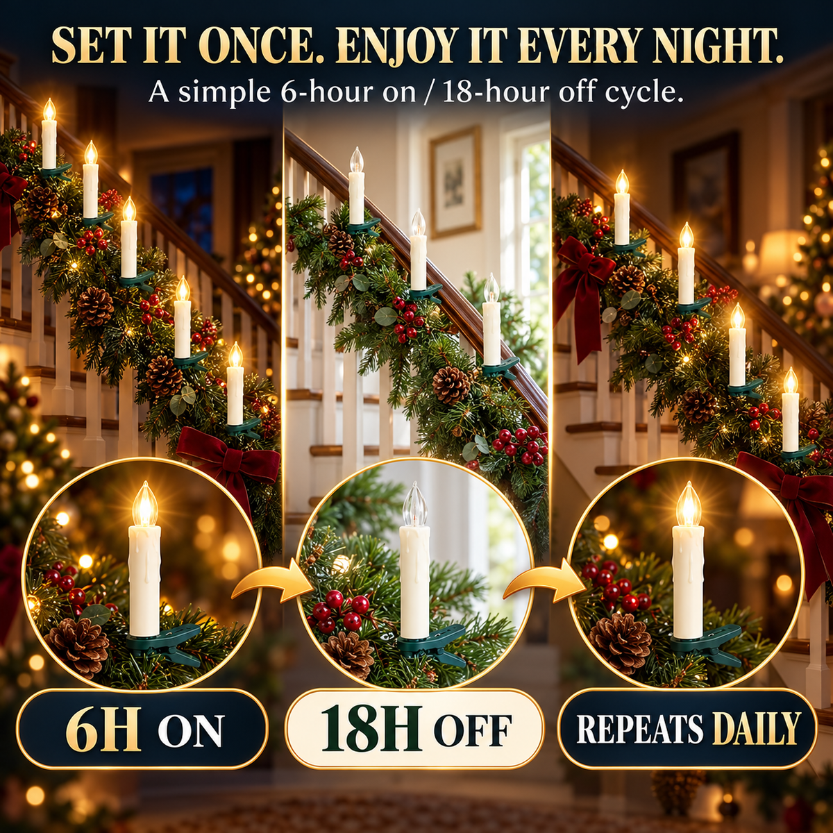 Flameless Clip-On Candle Lights with Remote — 10/20 Pack Holiday Set