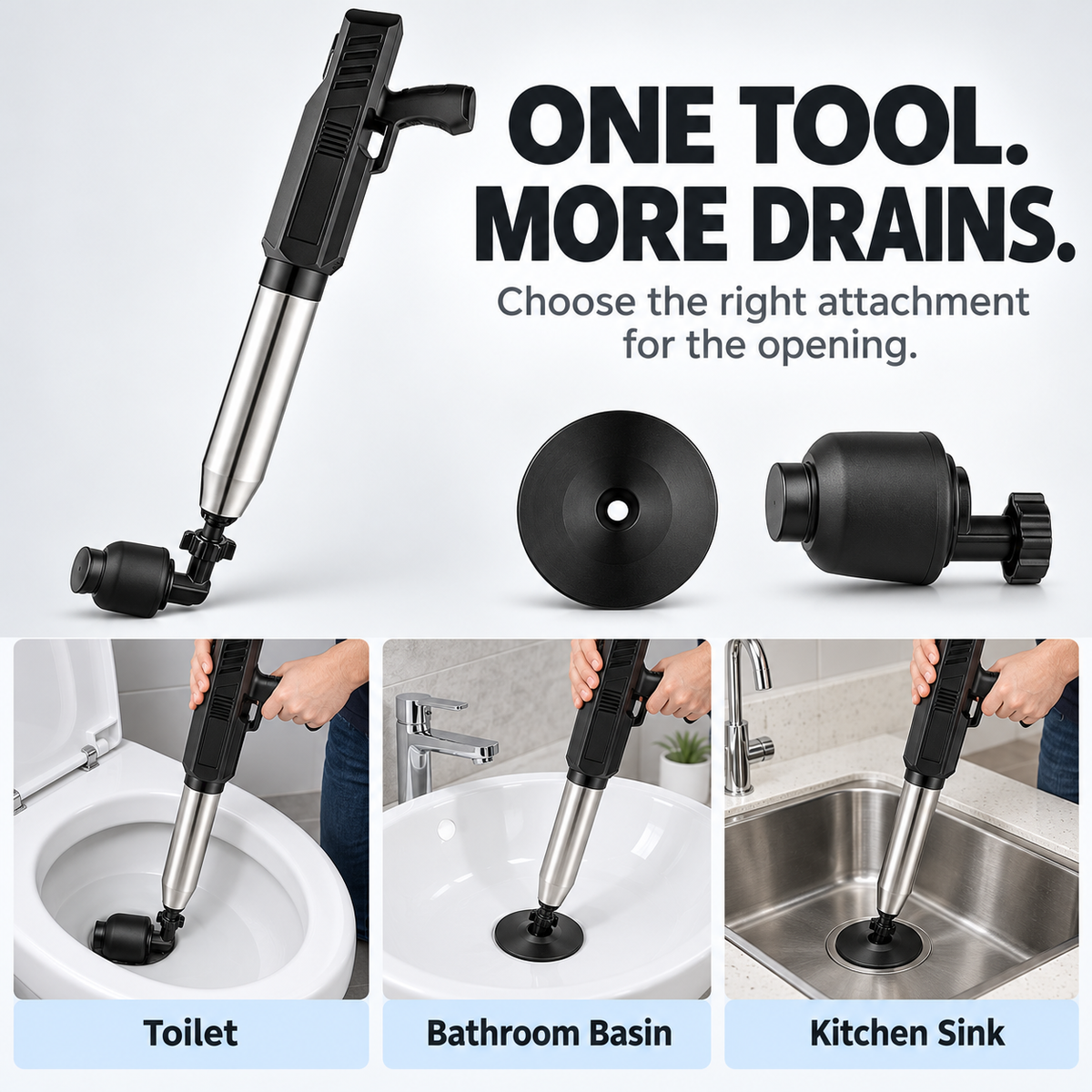 Electric Air Drain Plunger – Powerful Clog Removal for Toilets & Sinks