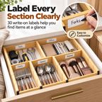Adjustable Bamboo Drawer Dividers for Kitchen and Home