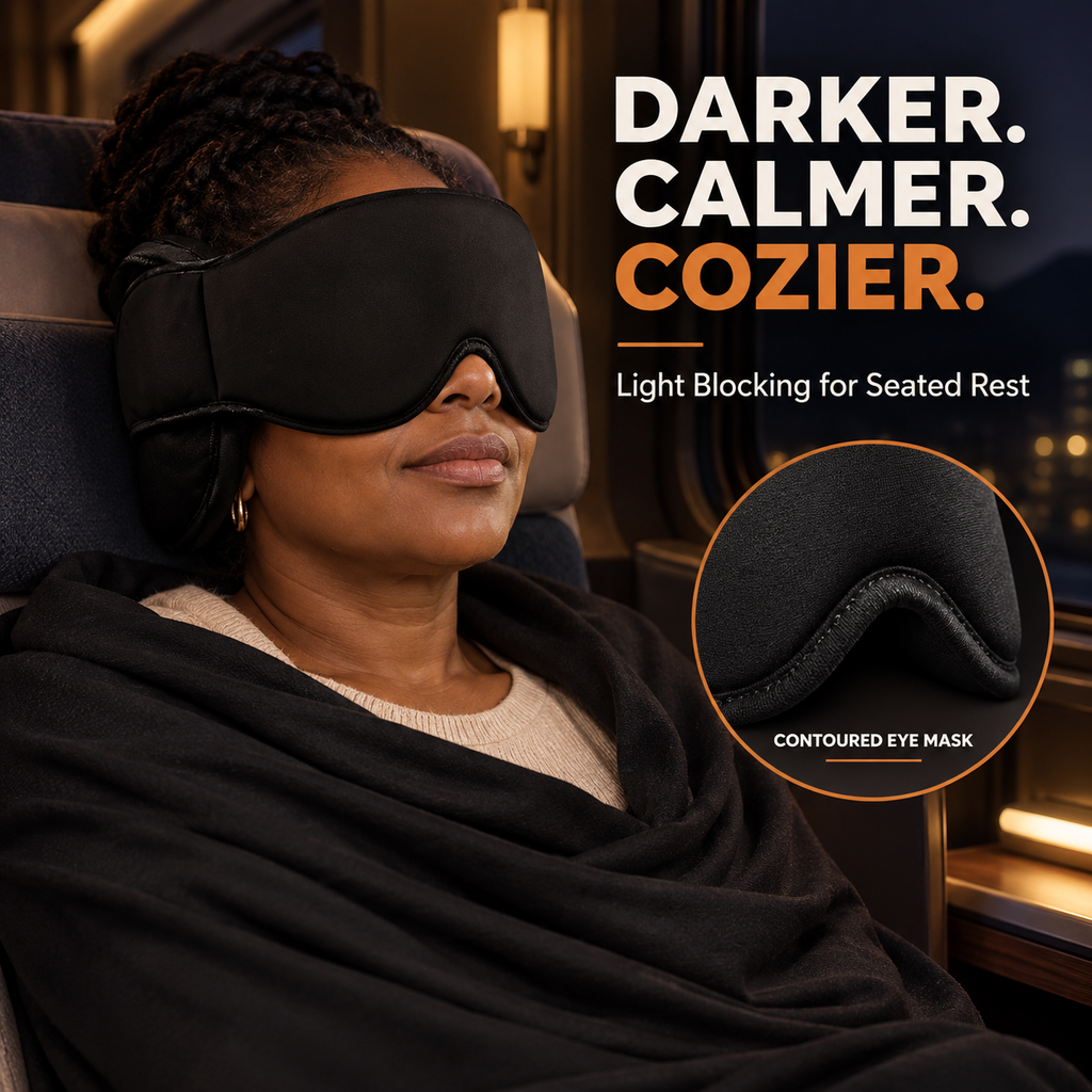 😴3-in-1 Airplane Sleep System with Memory Foam Pillow, Mask & Sling😴