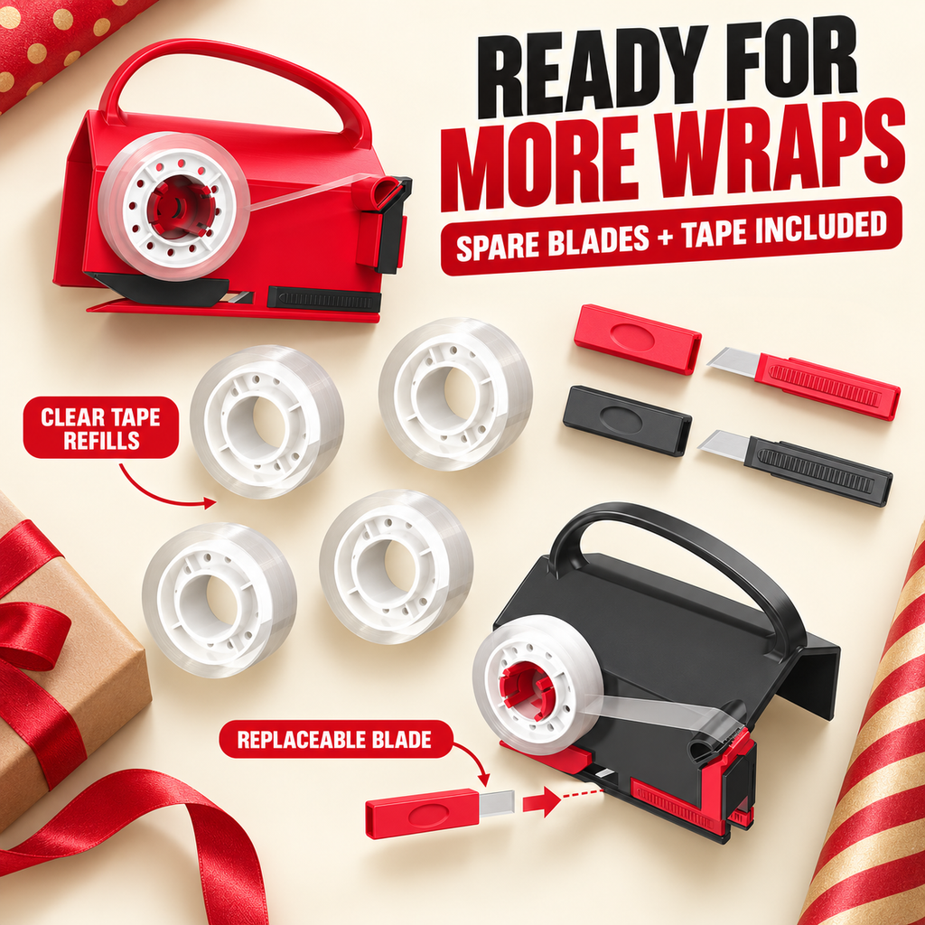 2-in-1 Wrapping Paper Cutter & Tape Dispenser