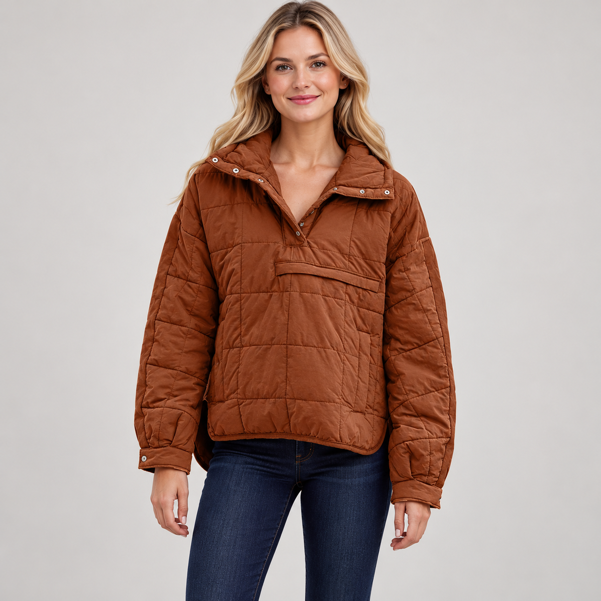 Tanming Women's Lightweight Quilted Hooded Anorak Jacket