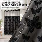 Hookless Double-Layer Shower Curtain with Snap-in Fabric Liner