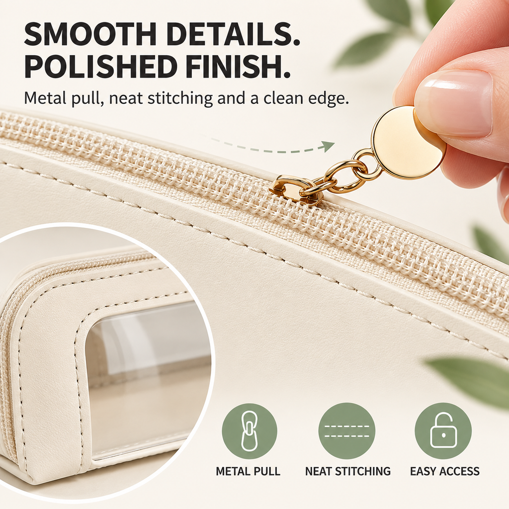 Multifunctional Portable Makeup Brush and Cosmetic Zippered Organizer Bag