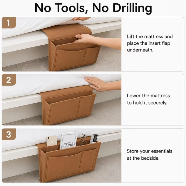 Felt Bedside Hanging Storage Bag
