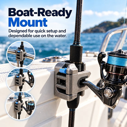 Quick-Access Fishing Rod Holder – Secure Spring-Loaded Mount for Boats