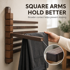 Premium Walnut Rotating Wall Rack for Clothes & Towels