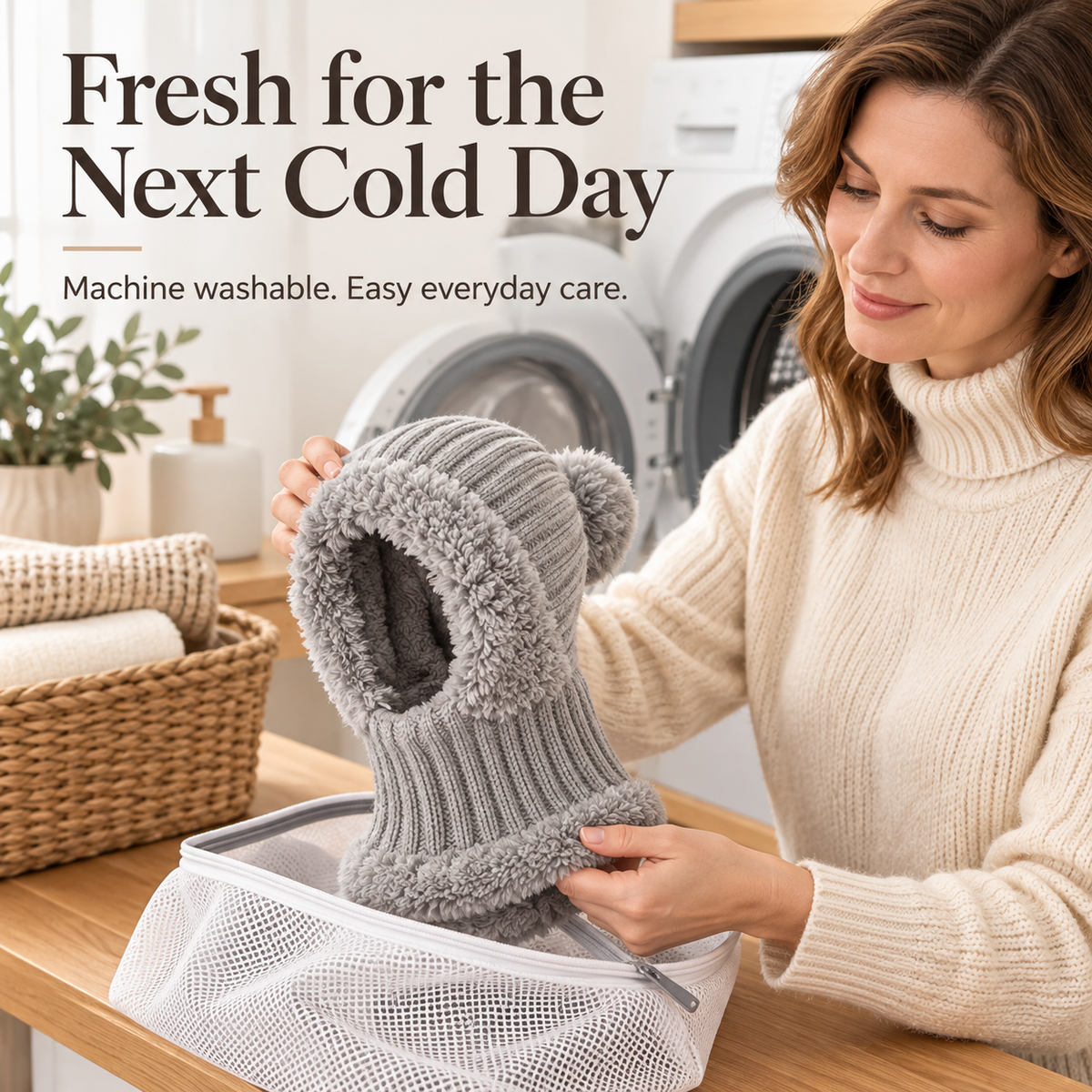 3-in-1 Women’s Winter Balaclava Hood – Fleece-Lined Hat, Scarf & Face Cover