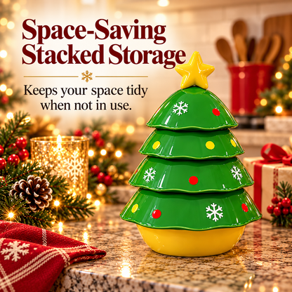 🎄Christmas Tree Snack Serving Set – Stackable Holiday Candy & Treat Bowls🍪