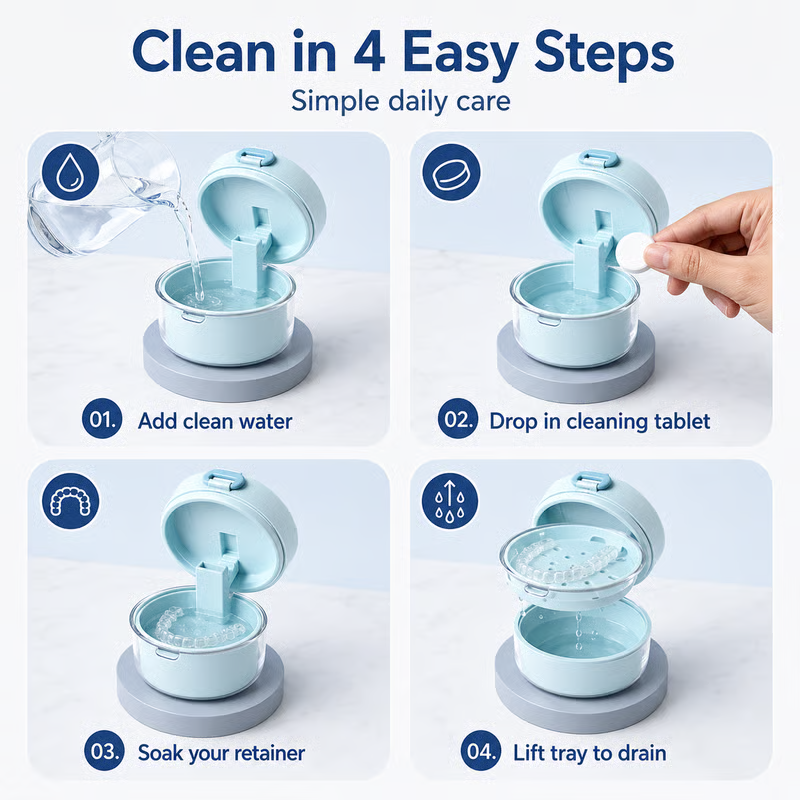 🦷✨3-in-1 Retainer Cleaning & Storage Case