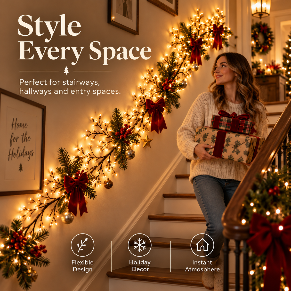 ✨ Willow Branch Lights – Elegant Warm Glow for Holiday Decor 🎁