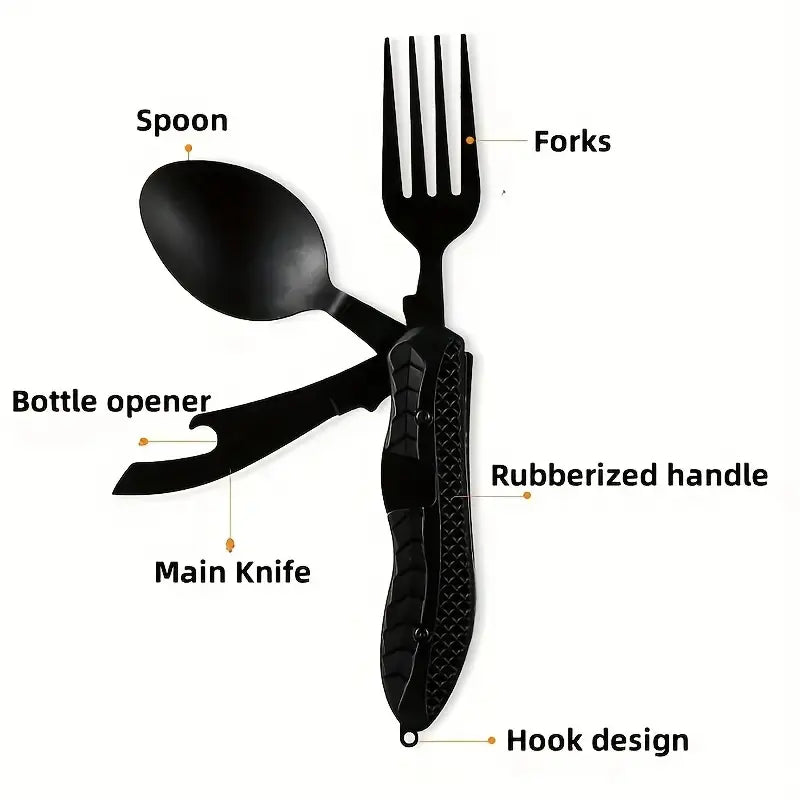 🥄 4-in-1 Folding Camping Utensil Set 🏕️