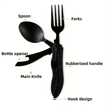 🥄 4-in-1 Folding Camping Utensil Set 🏕️