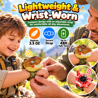 2-Pack Kids Walkie Talkies – Up to 4 Players, 3280FT Range, Fun Dinosaur & Spider Wrist Toys