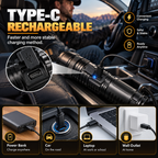 Military-Grade 2-in-1 Zoomable Tactical Flashlight & Emergency Power Bank: Ultra-Bright LED, COB Work Light & 5400mAh High-Capacity Battery 🔦⚡