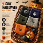 Spooky & Cute Halloween Socks for Women – 5-Pair Cozy Crew Sock Set