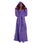 Treavhds™ Hooded Long Leopard Print Bathrobe - Thickened Flannel Fabric