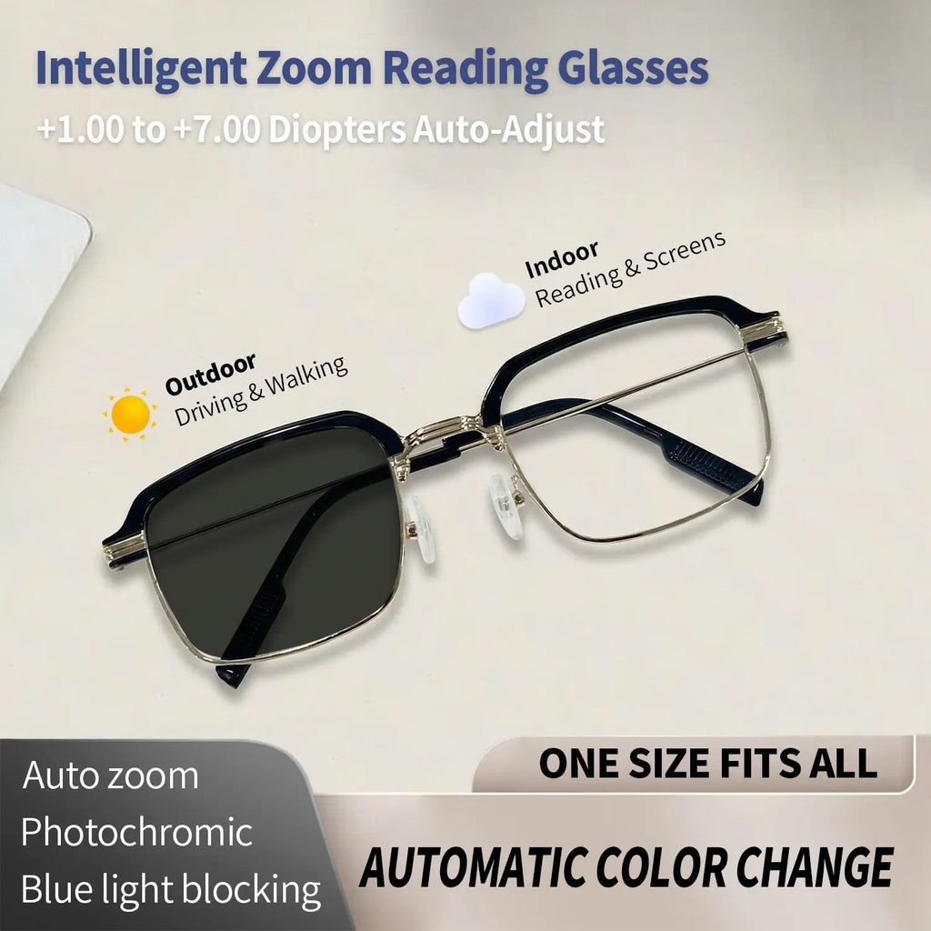 🎁High-Definition Eye Protection Blue Light Filter Intelligent Zoom Progressive Lenses Reading Glasses