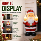 🎅 Mischievous Light-Up Middle Finger Santa Christmas Decor