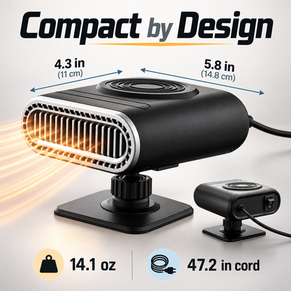 🚗 12V Portable Car Heater & Windshield Defogger – Adjustable Airflow, Heat & Fan Modes for Compatible Cars & Trucks