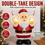 🎅 Mischievous Light-Up Middle Finger Santa Christmas Decor