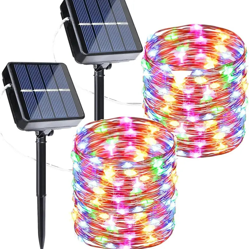2-Pack Solar Fairy String Lights for Magical Outdoor Glow
