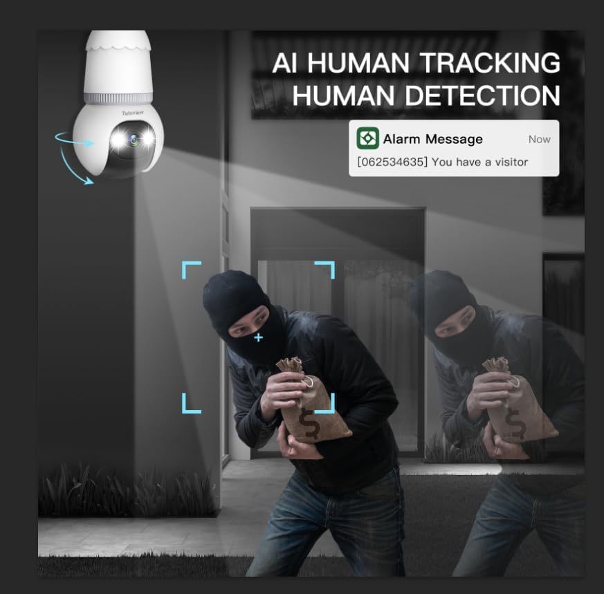 🔥Last Day 49% OFF-4MP Light Bulb Security Camera 5G&2.4GHz Wireless Outdoor Indoor Camera with Night Vision