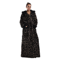 Treavhds™ Hooded Long Leopard Print Bathrobe - Thickened Flannel Fabric