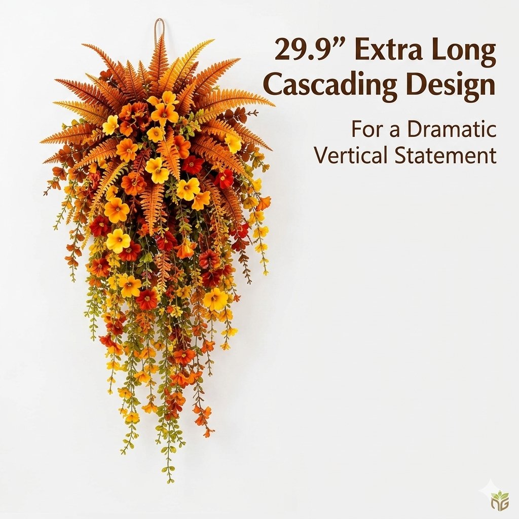 Autumn Morning Glory Hanging Artificial Vine for Garden Decor