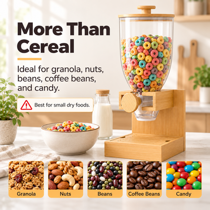 Bamboo Cereal Dispenser Countertop