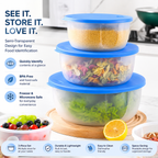 4-Piece Food Storage Containers with Lids – Multi-Size Stackable Kitchen Storage Bowls