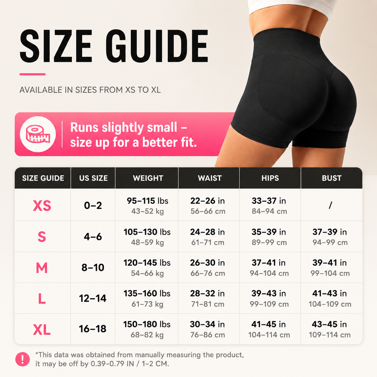 Women's High-Waisted Butt-Lifting Athletic Shorts (4-Pack)