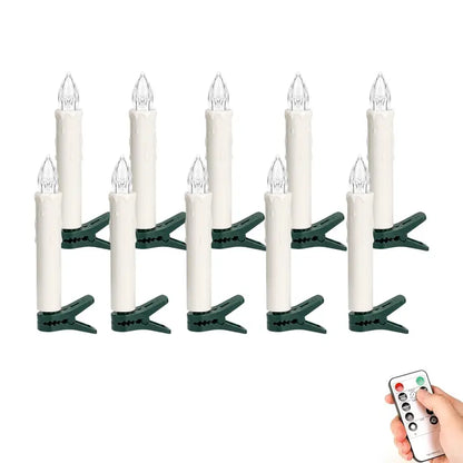 Flameless Clip-On Candle Lights with Remote — 10/20 Pack Holiday Set