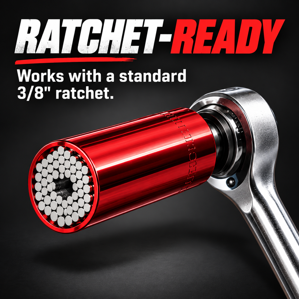 🔧Multifunctional socket tool—automatically adapts to and grips fasteners of various shapes🔧