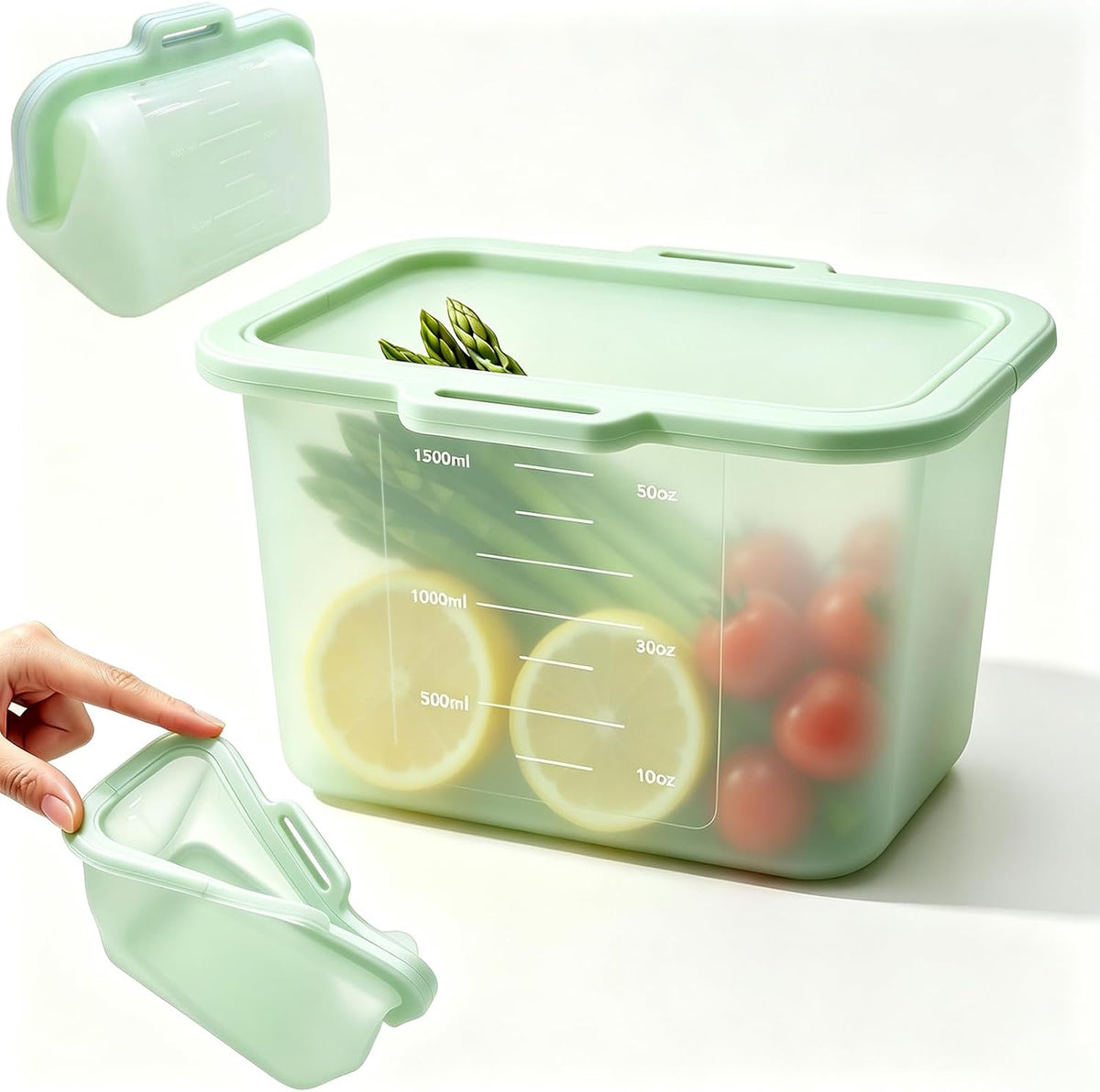 Reusable Silicone Food Storage Bag – Magnetic Seal, Easy Clean, Fridge & Freezer Friendly