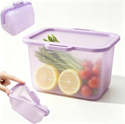 Reusable Silicone Food Storage Bag – Magnetic Seal, Easy Clean, Fridge & Freezer Friendly