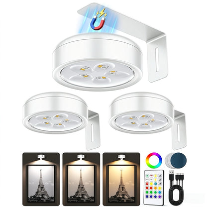 🖼️ Wireless Rechargeable Art & Frame Lights with Remote (Set of 3)